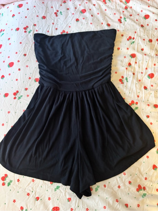 wild fable Pants - Wild Fable Black Ribbed Strapless Romper